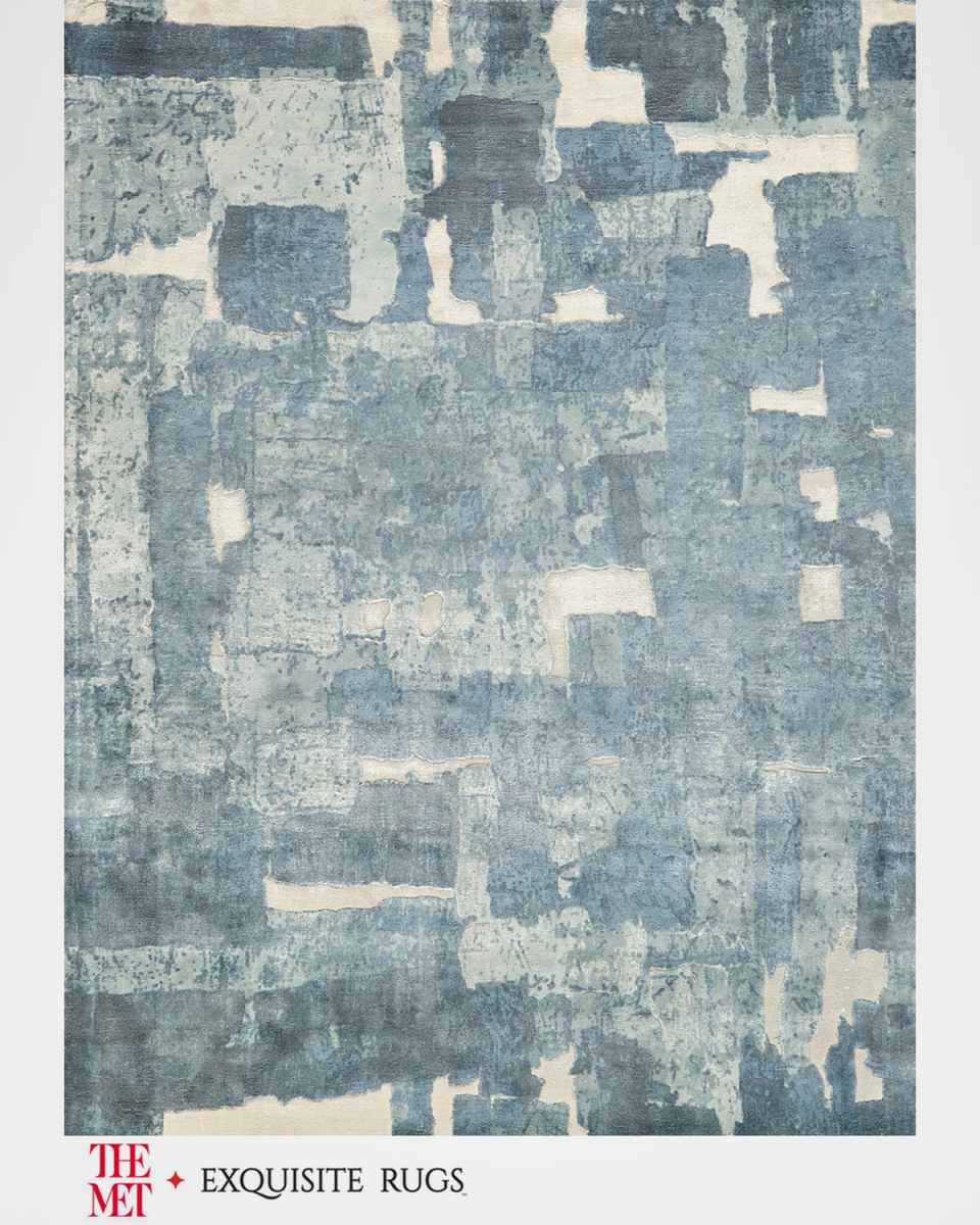 Papyrus Hand-Loomed Blue Rug, 6' x 9'